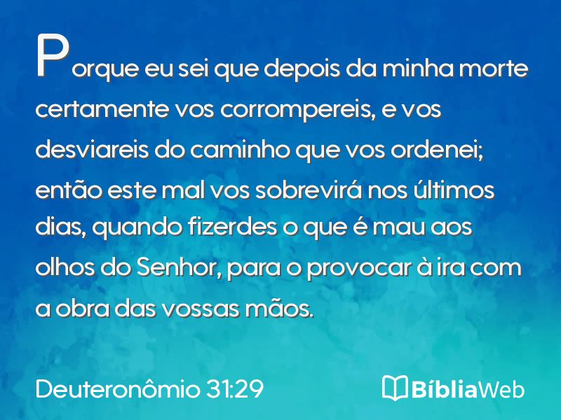 Deuteronômio 31:29 em imagem para compartilhar
