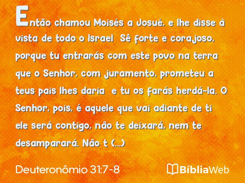 Deuteronômio 31:7-8 em imagem para compartilhar
