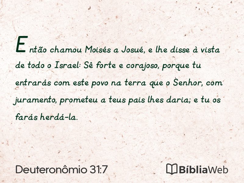 Deuteronômio 31:7 em imagem para compartilhar