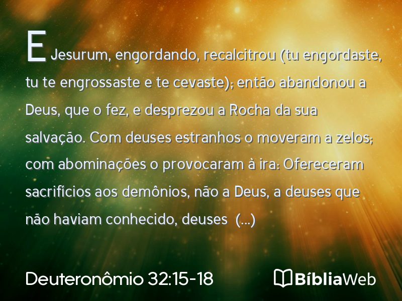 Deuteronômio 32:15-18 em imagem para compartilhar