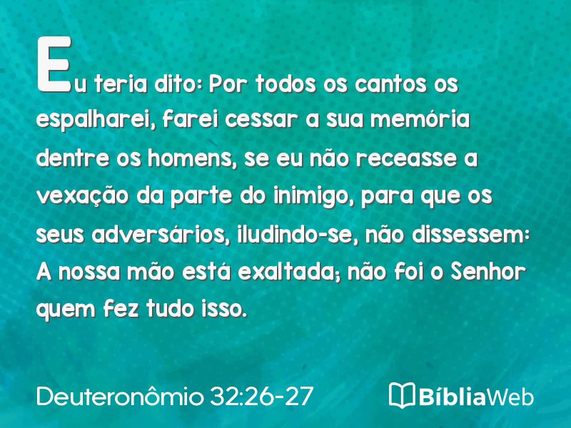 Deuteronômio 32:26-27 em imagem para compartilhar