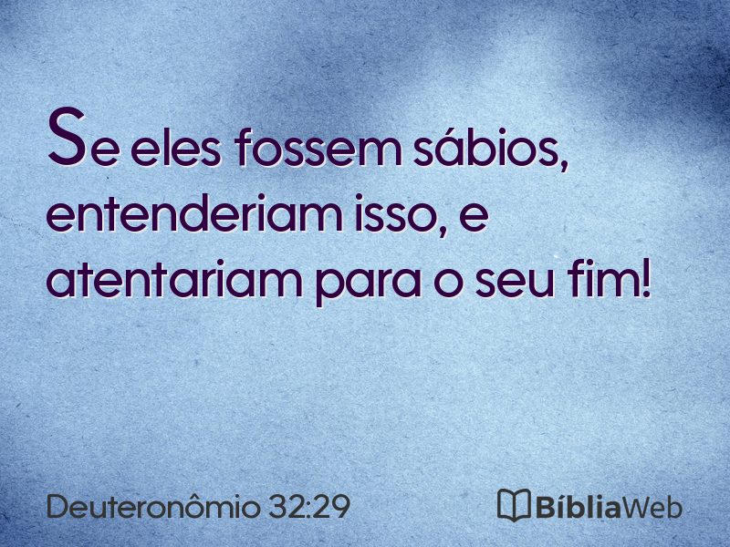 Deuteronômio 32:29 em imagem para compartilhar