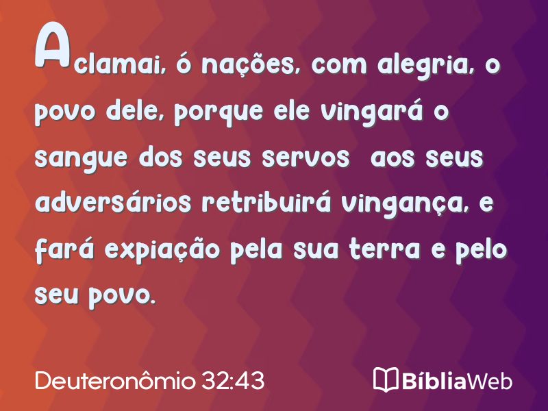 Deuteronômio 32:43 em imagem para compartilhar