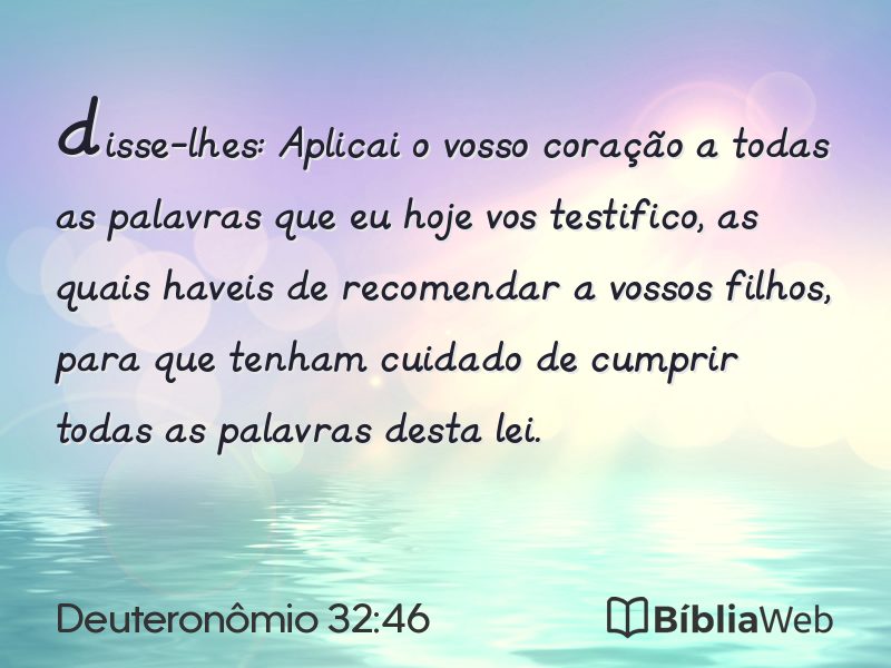 Deuteronômio 32:46 em imagem para compartilhar