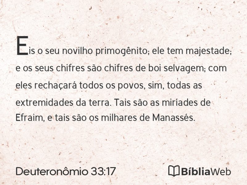 Deuteronômio 33:17 em imagem para compartilhar