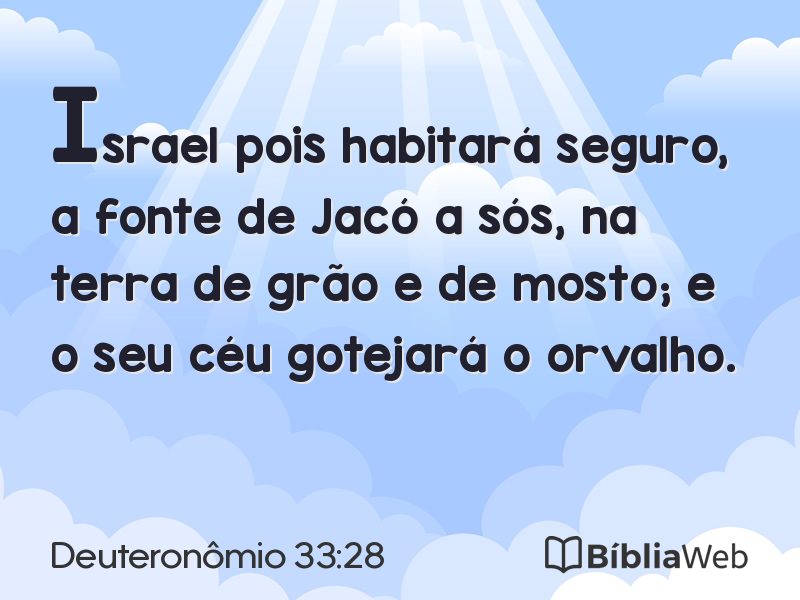 Deuteronômio 33:28 em imagem para compartilhar