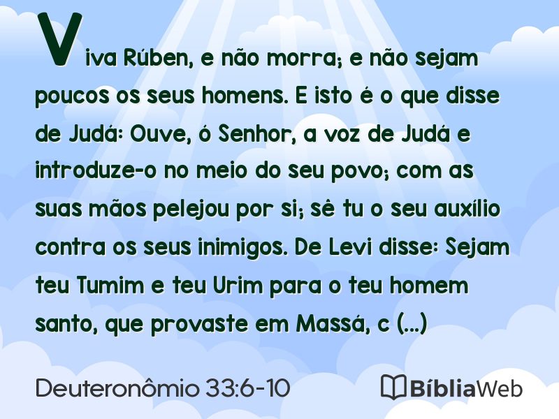 Deuteronômio 33:6-10 em imagem para compartilhar