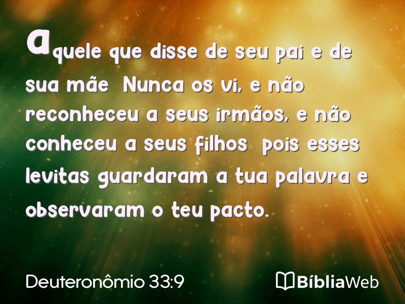 Deuteronômio 33:9 em imagem para compartilhar