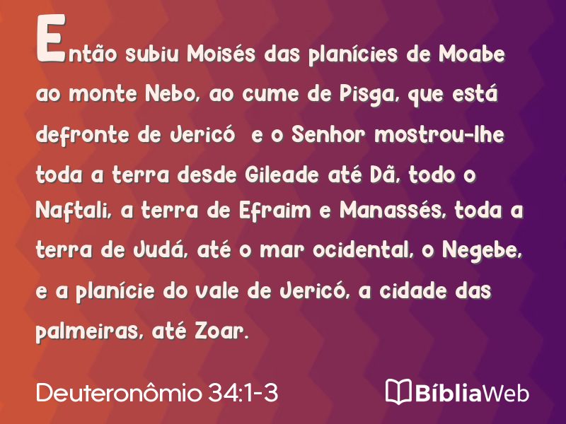 Deuteronômio 34:1-3 em imagem para compartilhar