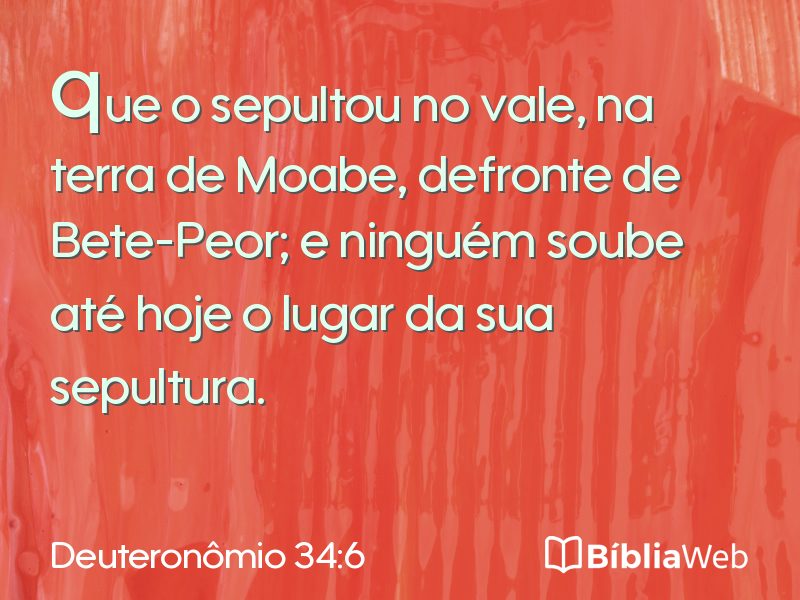 Deuteronômio 34:6 em imagem para compartilhar