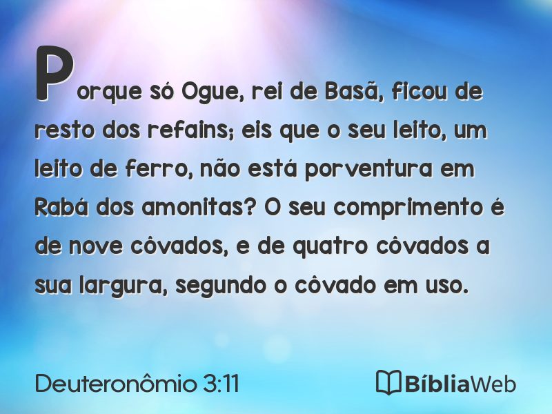 Deuteronômio 3:11 em imagem para compartilhar