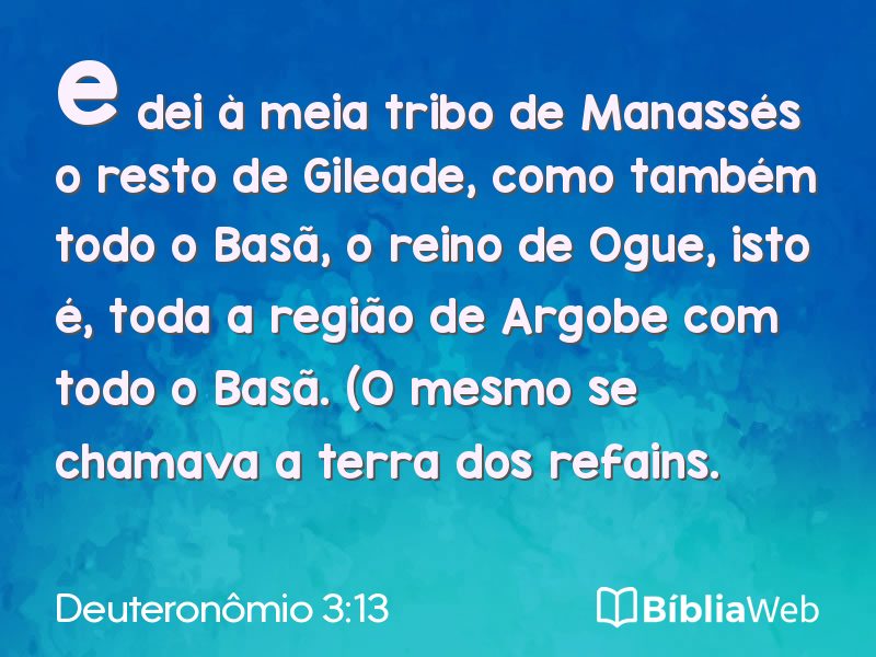 Deuteronômio 3:13 em imagem para compartilhar