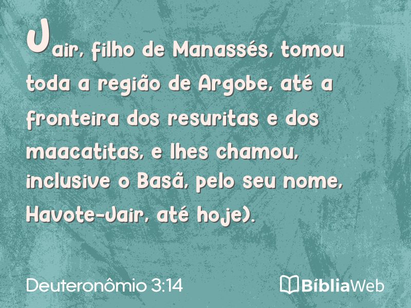 Deuteronômio 3:14 em imagem para compartilhar