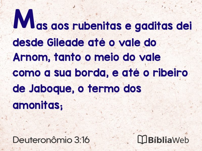 Deuteronômio 3:16 em imagem para compartilhar