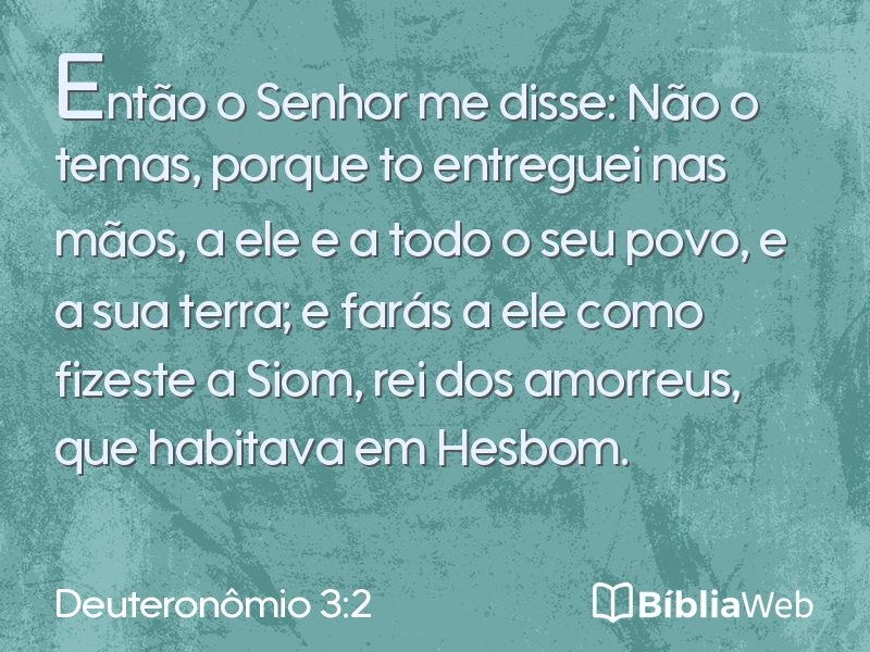 Deuteronômio 3:2 em imagem para compartilhar