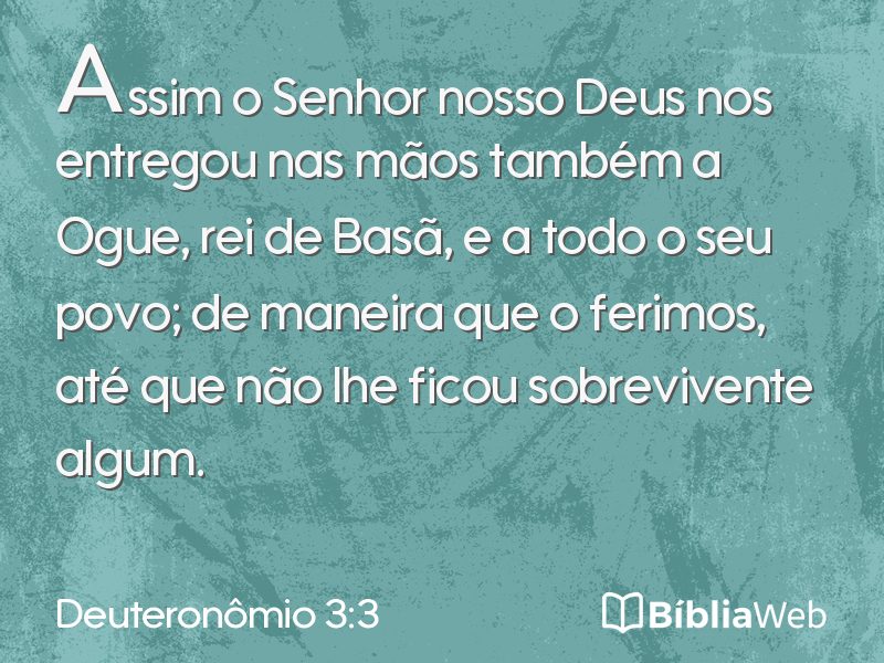 Deuteronômio 3:3 em imagem para compartilhar
