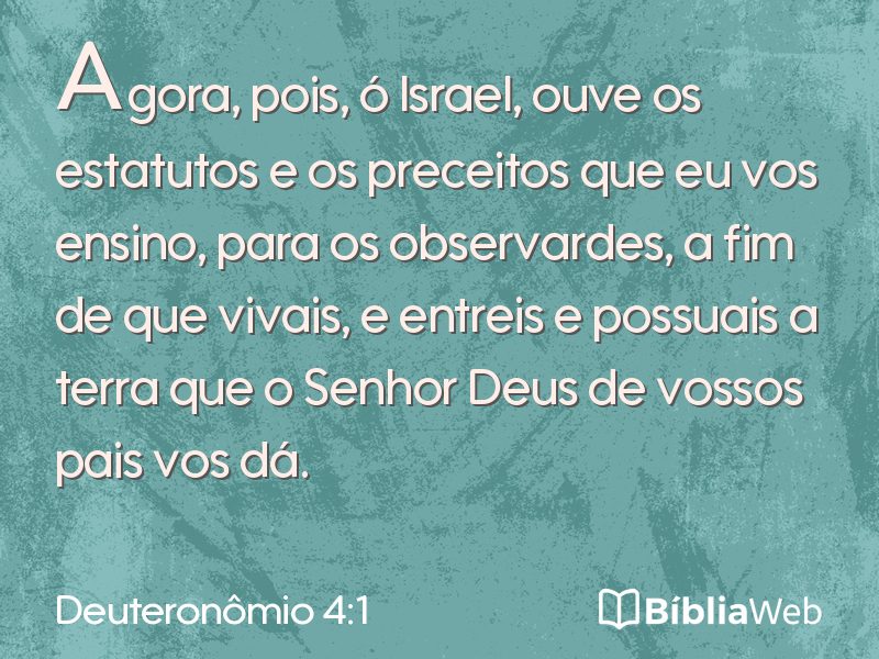 Deuteronômio 4:1 em imagem para compartilhar