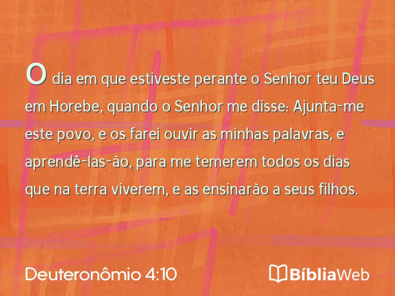 Deuteronômio 4:10 em imagem para compartilhar