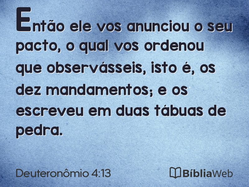 Deuteronômio 4:13 em imagem para compartilhar