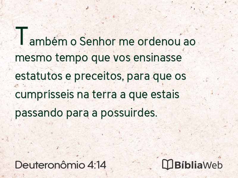 Deuteronômio 4:14 em imagem para compartilhar