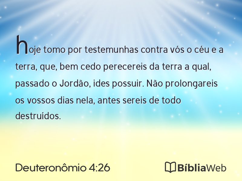 Deuteronômio 4:26 em imagem para compartilhar