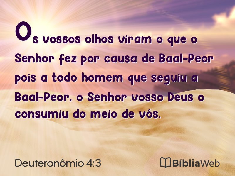 Deuteronômio 4:3 em imagem para compartilhar