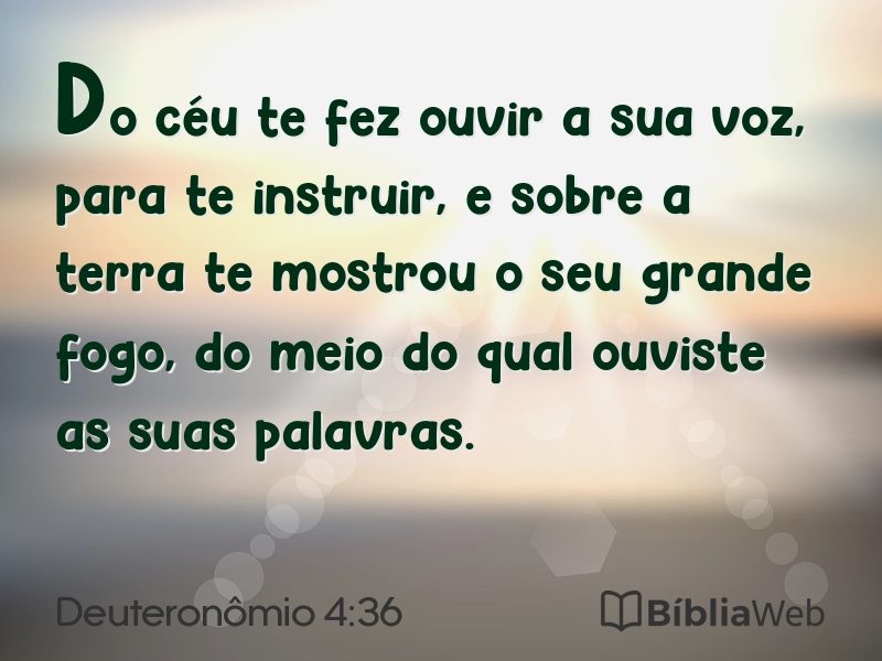 Deuteronômio 4:36 em imagem para compartilhar