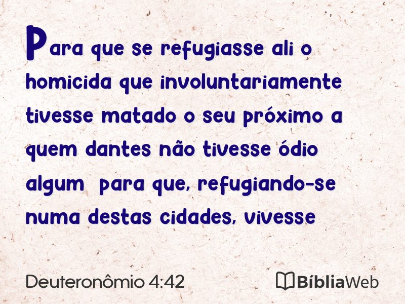 Deuteronômio 4:42 em imagem para compartilhar