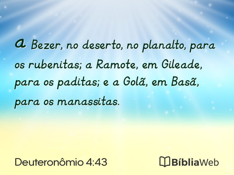 Deuteronômio 4:43 em imagem para compartilhar