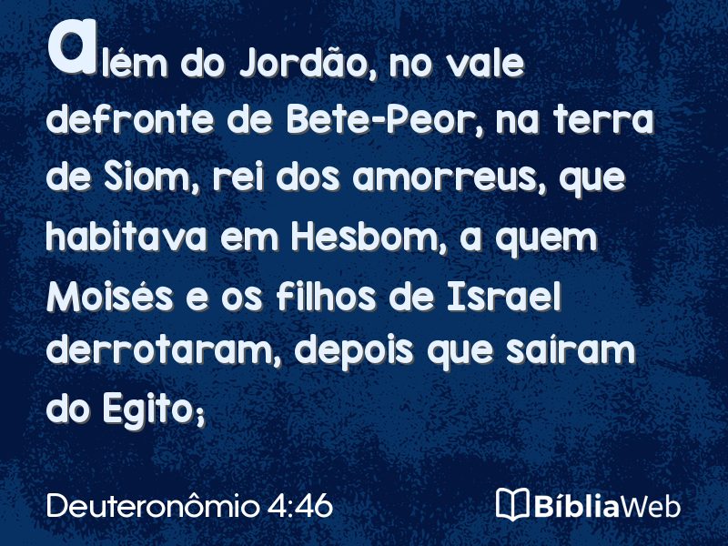 Deuteronômio 4:46 em imagem para compartilhar