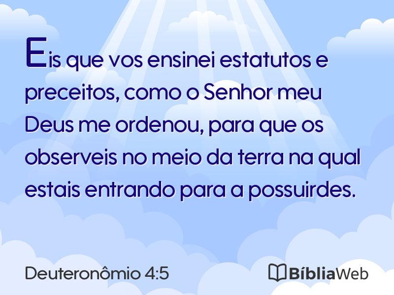 Deuteronômio 4:5 em imagem para compartilhar