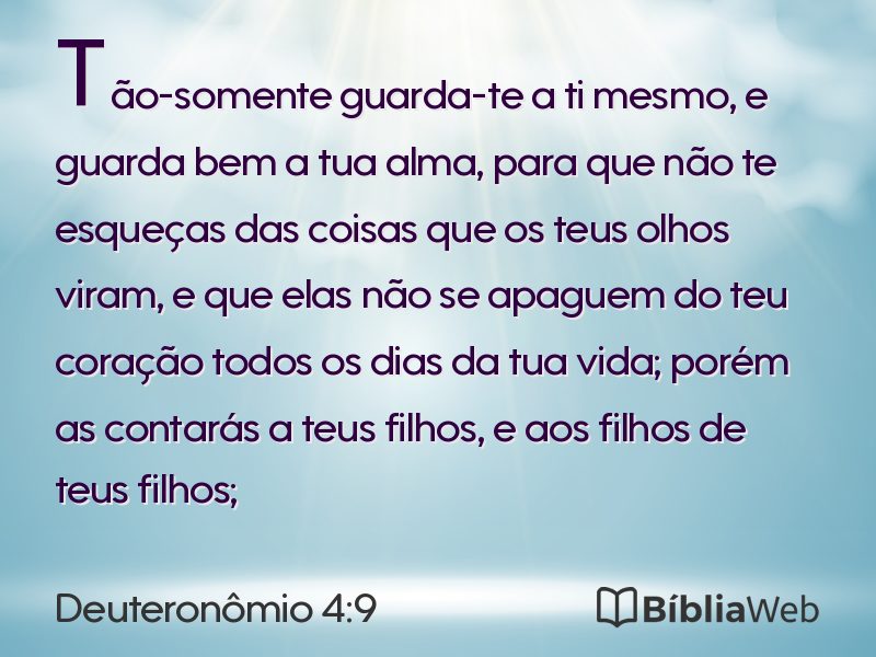 Deuteronômio 4:9 em imagem para compartilhar
