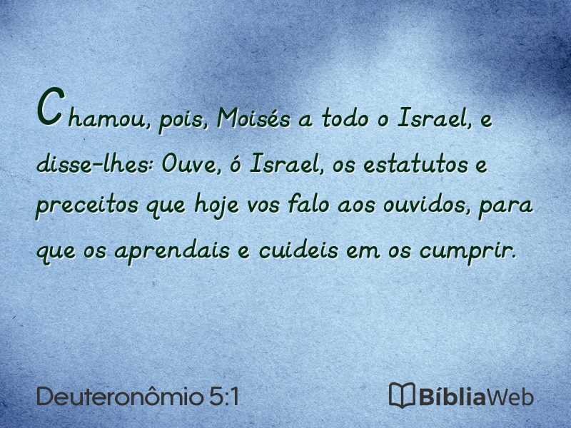 Deuteronômio 5:1 em imagem para compartilhar