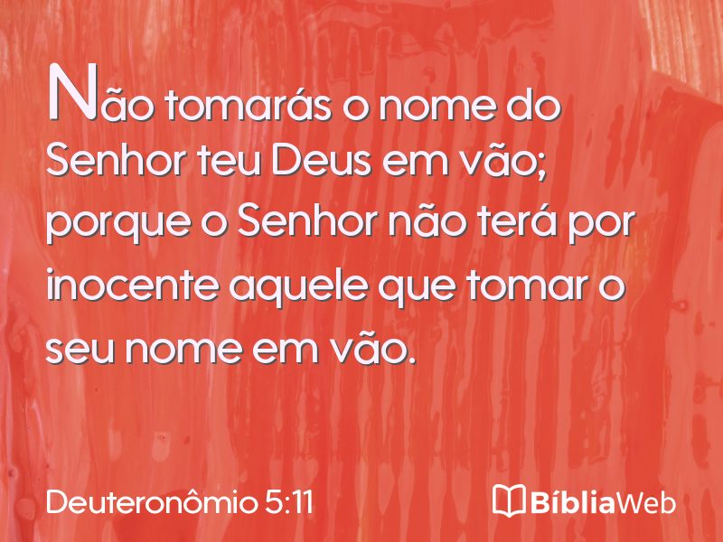Deuteronômio 5:11 em imagem para compartilhar