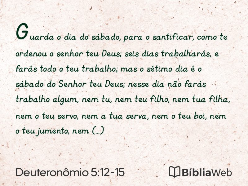 Deuteronômio 5:12-15 em imagem para compartilhar