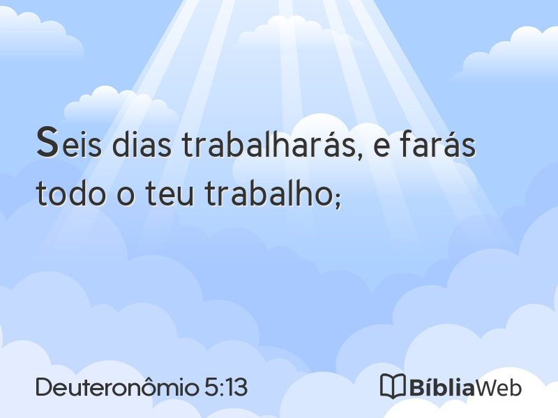 Deuteronômio 5:13 em imagem para compartilhar