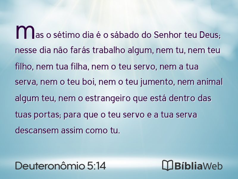 Deuteronômio 5:14 em imagem para compartilhar