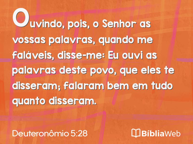 Deuteronômio 5:28 em imagem para compartilhar
