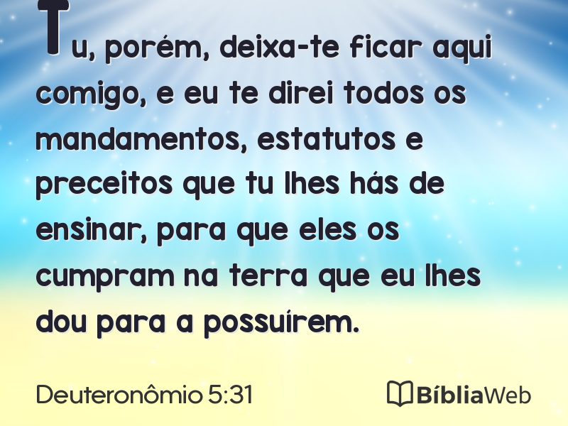 Deuteronômio 5:31 em imagem para compartilhar