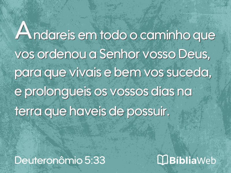 Deuteronômio 5:33 em imagem para compartilhar