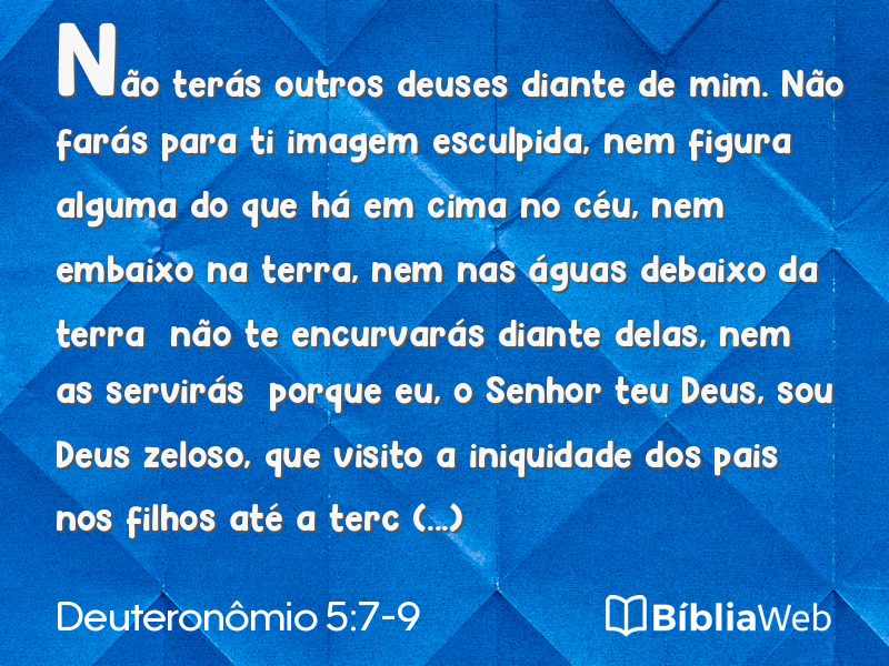 Deuteronômio 5:7-9 em imagem para compartilhar