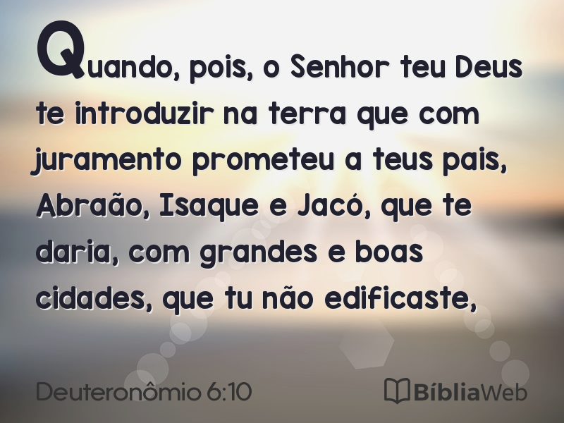 Deuteronômio 6:10 em imagem para compartilhar