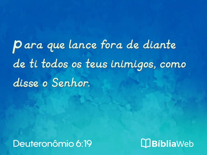Deuteronômio 6:19 em imagem para compartilhar