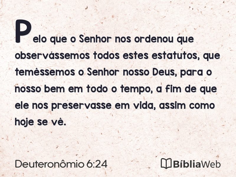 Deuteronômio 6:24 em imagem para compartilhar