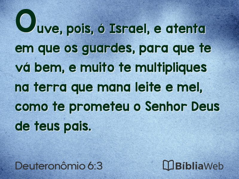 Deuteronômio 6:3 em imagem para compartilhar
