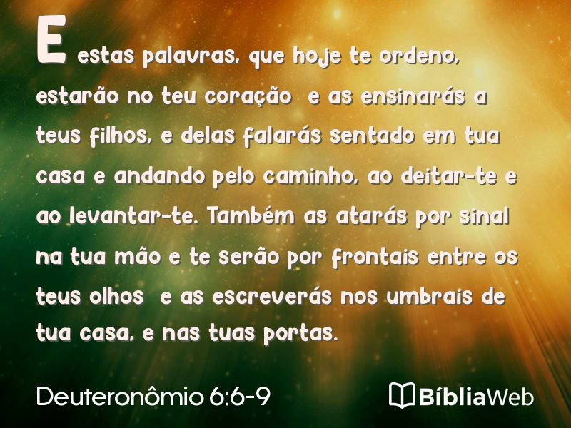 Deuteronômio 6:6-9 em imagem para compartilhar