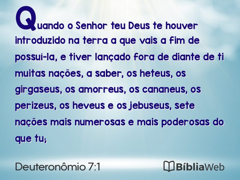 Deuteronômio 7:1 em imagem para compartilhar