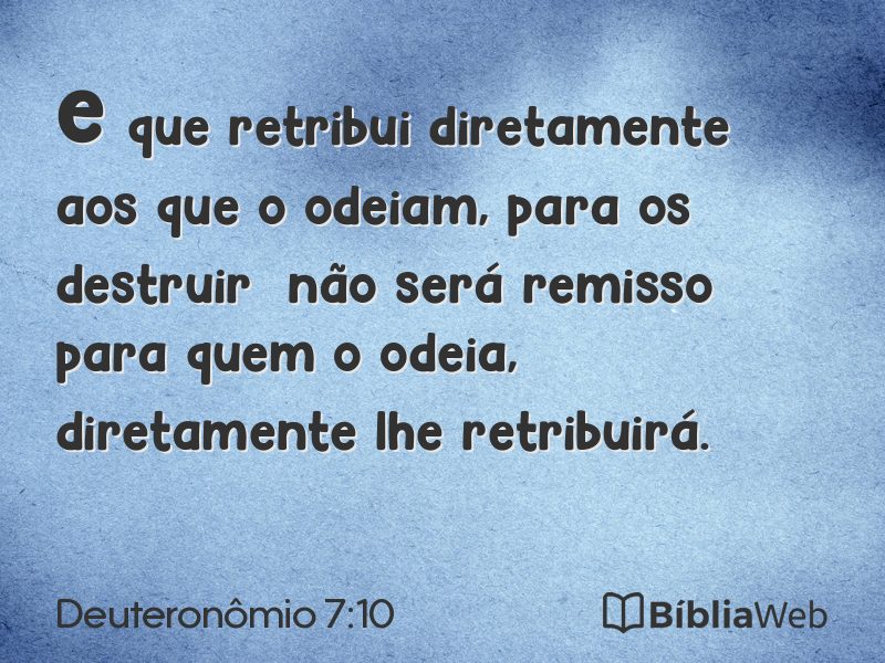 Deuteronômio 7:10 em imagem para compartilhar