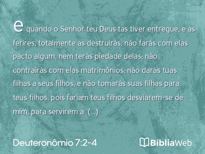 Deuteronômio 7:2-4 em imagem para compartilhar