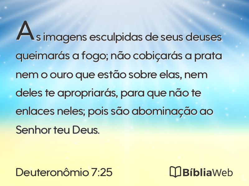 Deuteronômio 7:25 em imagem para compartilhar
